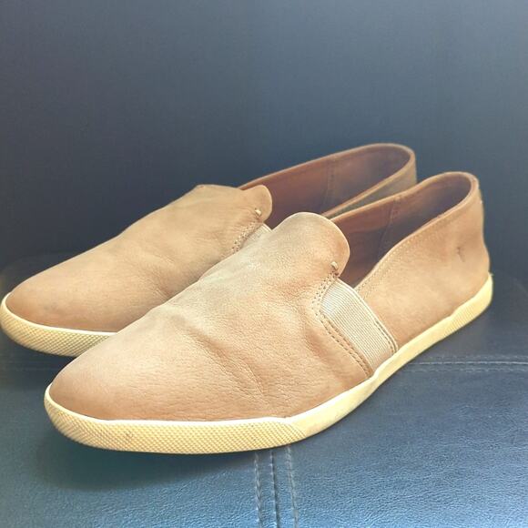 Frye Ivy Soft Nubuck Leather Cream Slide On Comfort Sneakers - Picture 1 of 6